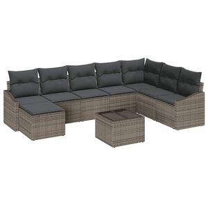vidaXL Gartensofa-set 8 stk. Hellgrau Poly-Rattan