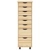 vidaXL Rollcontainer mit Schubladen MOSS Klarlack 34 x 39 x 103 cm