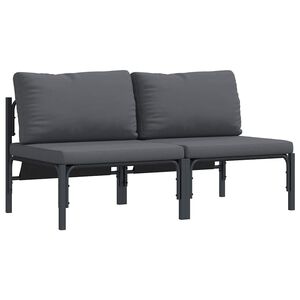 vidaXL Gartenm&ouml;bel mit Kissen 2 St&uuml;ck Anthrazit 80 x 80 x 71 cm Stahl