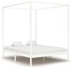 vidaXL Himmelbett-Gestell 2 Schubladen Wei&szlig; Kiefernholz 180x200cm