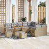 vidaXL Gartensofa-set mit Kissen 12 pcs Beige und Hellgrau Poly-Rattan