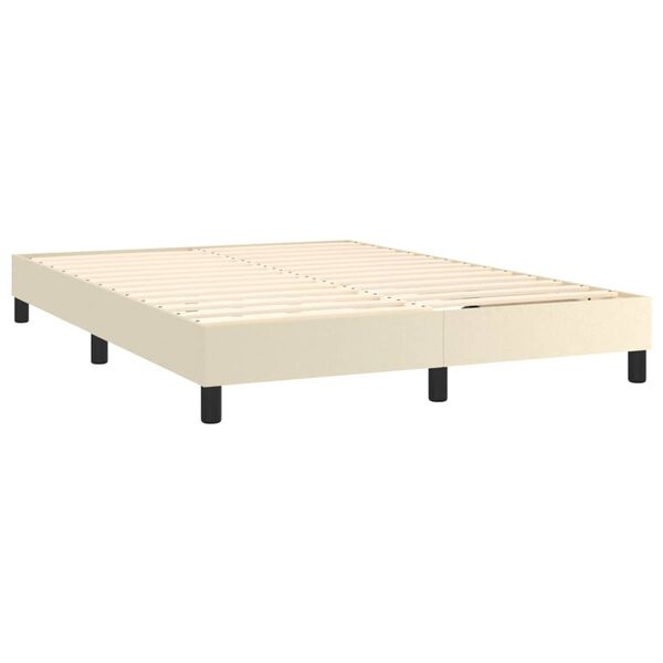 vidaXL Boxspringbettgestell Creme 140x200 cm Kunstleder