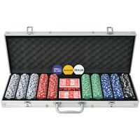 vidaXL Poker Set mit 500 Chips Aluminium