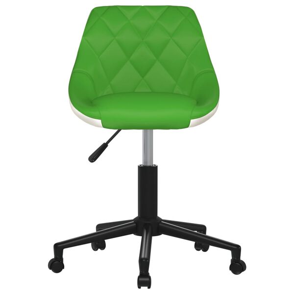 vidaXL Esszimmerst&uuml;hle 2 Stk. Drehbar Gr&uuml;n und Wei&szlig; Kunstleder