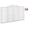 vidaXL Gabionen mit Hochbogen 8 Stk. 300x30x160/180cm Verzinktes Eisen