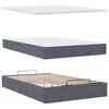 vidaXL Ottoman-Bett mit Matratzen & LEDs Dunkelgrau 120x200 cm Samt