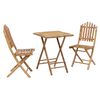 vidaXL Klappbares Garten-Esszimmer Set 3 stk. Natur Bambus