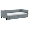 vidaXL Tagesbett Ausziehbar mit Schubladen Hellgrau 90x200 cm Stoff