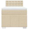 vidaXL Boxspringbett mit Matratze Creme 90x200 cm Stoff