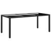 vidaXL 7-tlg. Garten-Essgruppe Poly Rattan und Hartglas Schwarz