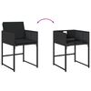 vidaXL 15-tlg. Garten-Essgruppe mit Kissen Schwarz Poly Rattan