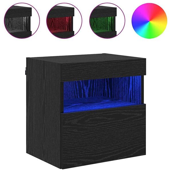 vidaXL TV-Wandregale 2 pcs Schwarz Eichen-Optik 40 x 30 x 40 cm