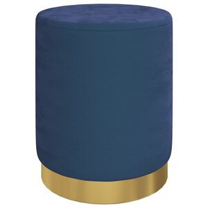 vidaXL Runder Aufbewahrungshocker Blau Samt 31 x 37 cm