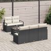 vidaXL Sofa Set mit Kissen 6 pcs Schwarz und Creme Poly Rattan