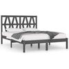 vidaXL Massivholzbett Grau Kiefer 200x200 cm