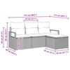 vidaXL Garten-Sofa-Set mit Kissen mit Speicher 4 pcs Beige Poly Rattan