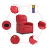 vidaXL Massagesessel mit Aufstehhilfe Rot Kunstleder