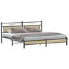 vidaXL Metallbett ohne Matratze Sonoma-Eiche 200x200 cm