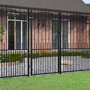 vidaXL Gartentor KAMPEN mit Speerspitze Schwarz 103 x 175 cm Stahl