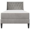 vidaXL Bettgestell mit Matratze mit Matratze Hellgrau 90 x 190 cm Samt