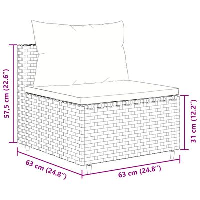 vidaXL 5-tlg. Garten-Lounge-Set mit Kissen Braun Poly Rattan