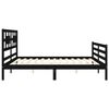 vidaXL Massivholzbett mit Kopfteil Schwarz 200x200 cm