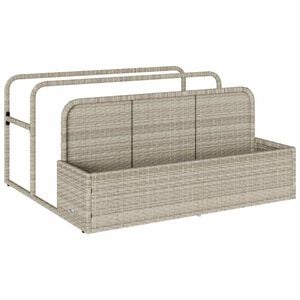 vidaXL Pool Aufbewahrungsbeh&auml;lter Hellgrau 110x100x57 cm Poly Rattan