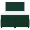 vidaXL Boxspringbett mit Matratze Dunkelgr&uuml;n 140x200 cm Samt