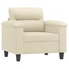 vidaXL Sessel mit Hocker Creme 60 cm Kunstleder