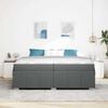 vidaXL Bettrahmen mit Matratze Dunkelgrau 200 x 200 cm Stoff