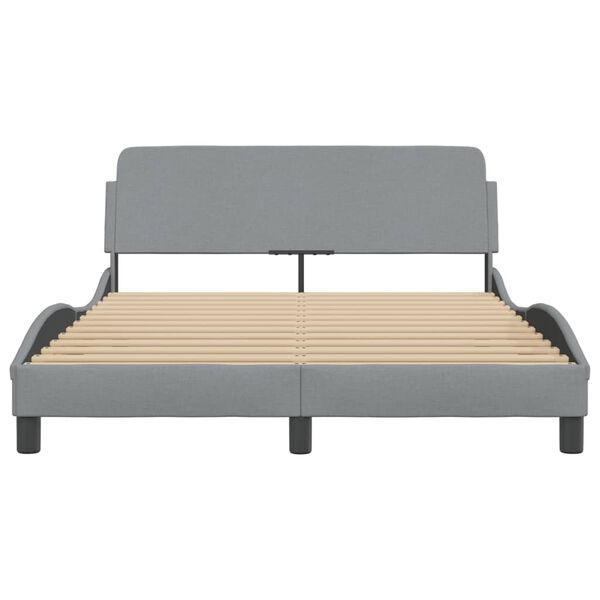 vidaXL Bettgestell "Dover" Hellgrau 120x200 cm Stoff