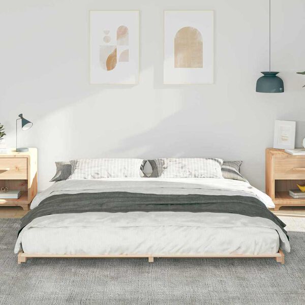 vidaXL Bodenbettgestell Braun 180 x 200 cm Massivholz Kiefer