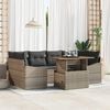 vidaXL Garten-Sofa-Set mit Speicher 7 pcs Grau Poly Rattan