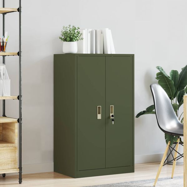 vidaXL Aufbewahrungsschrank Olive Gr&uuml;n 60 x 40 x 105 cm Stahl