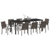 vidaXL Garten Essgruppe 9 pcs Braun und Schwarz PE-Rattan