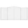 vidaXL Gabionen mit Hochbogen 8 Stk. 400x30x180/200cm Verzinktes Eisen