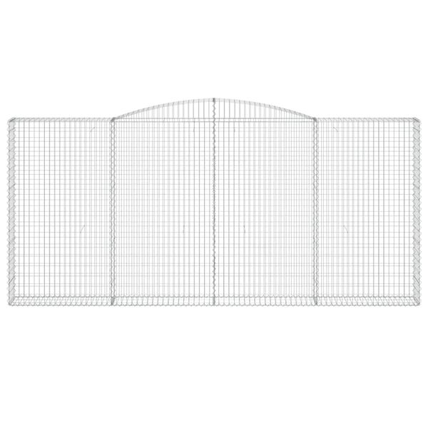 vidaXL Gabionen mit Hochbogen 8 Stk. 400x30x180/200cm Verzinktes Eisen