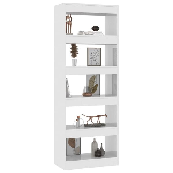 vidaXL B&uuml;cherregal/Raumteiler Hochglanz-Wei&szlig; 60x30x166cm Holzwerkstoff