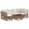 vidaXL Gartensofa-set 7 Stk. Beige Poly-Rattan