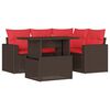 vidaXL 5-teiliges Gartensofa-Set mit Kissen, braun, Polyrattan