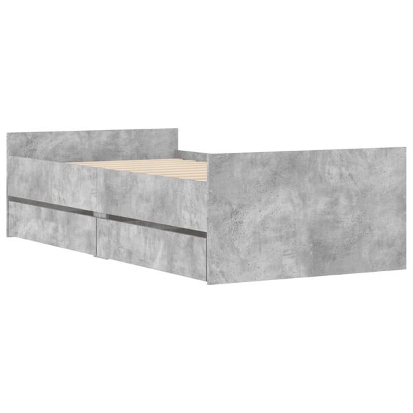 vidaXL Bettgestell mit Schubladen Betongrau 100x200 cm