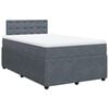 vidaXL Boxspringbett mit Matratze Dunkelgrau 120x190 cm Samt