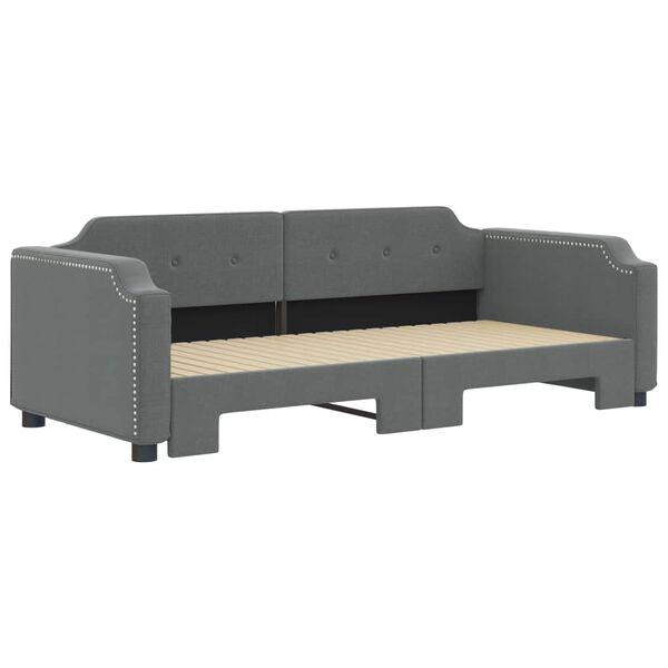 vidaXL Tagesbett Ausziehbar Dunkelgrau 100x200 cm Stoff