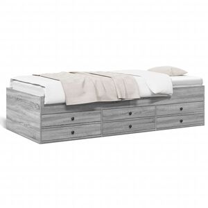 vidaXL Tagesbett mit Schubladen ohne Matratze Grau Sonoma 90x200 cm