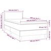 vidaXL Boxspringbett mit Matratze & LED Hellgrau 100x200 cm Stoff