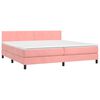 vidaXL Boxspringbett mit Matratze Rosa 200x200 cm Samt