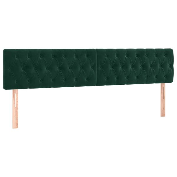 vidaXL Kopfteile 2 Stk. Dunkelgr&uuml;n 90x7x78/88 cm Samt