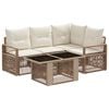 vidaXL Gartensofa-set 5 stk. Beige und Cremewei&szlig; Poly-Rattan