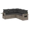 vidaXL 5-tlg. Garten-Sofagarnitur mit Kissen Grau Poly Rattan