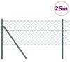 vidaXL Zaunpfosten Gr&uuml;n 25 x 0,6 m (60 x 60 mm Maschen) Stahl und PVC